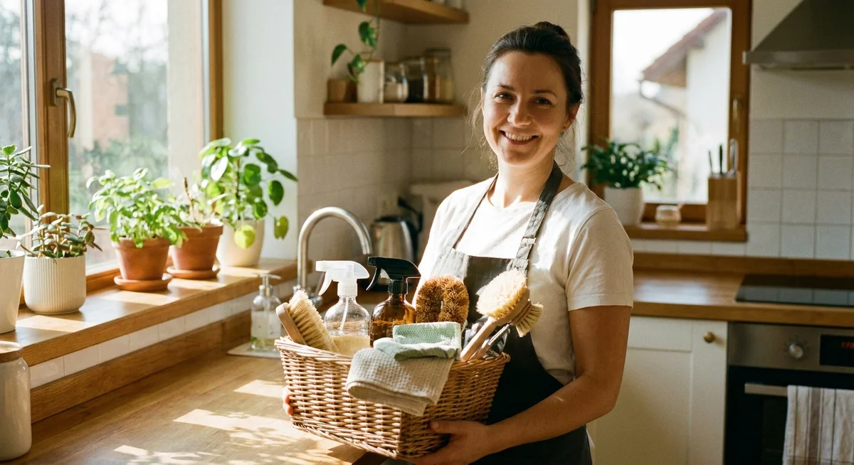 Friendly FreshNest cleaner with supplies