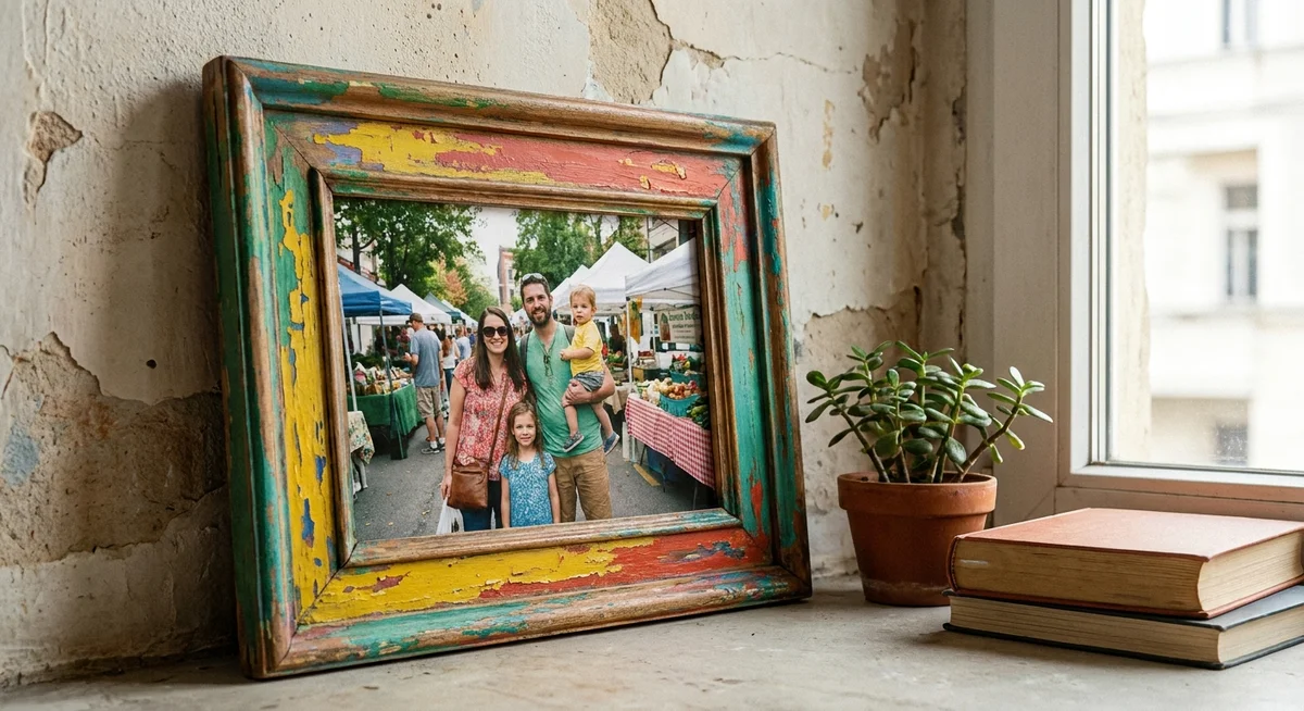 Colorful framed photo preview