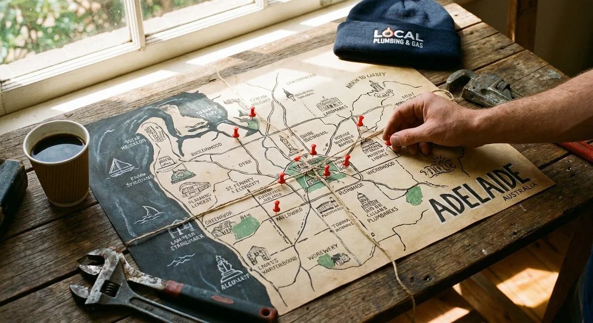 Adelaide plumbing service area map