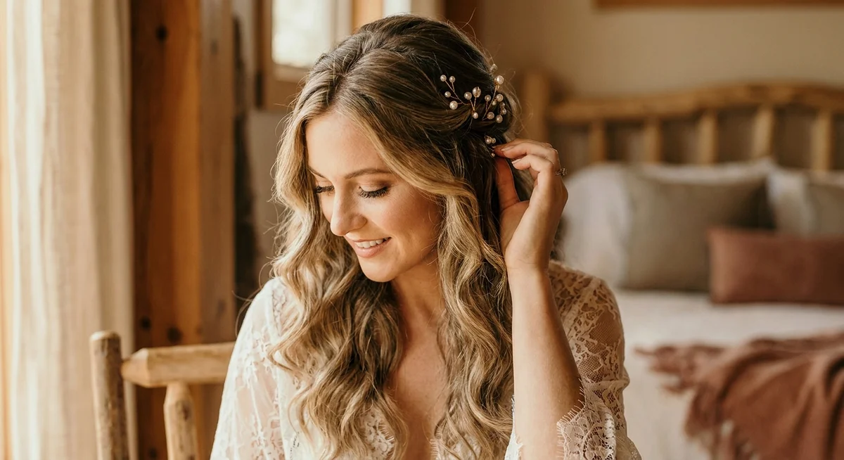 Elegant bridal hair waves