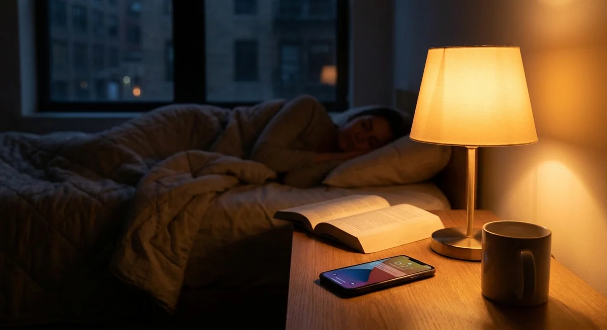 Late night room with lamp light
