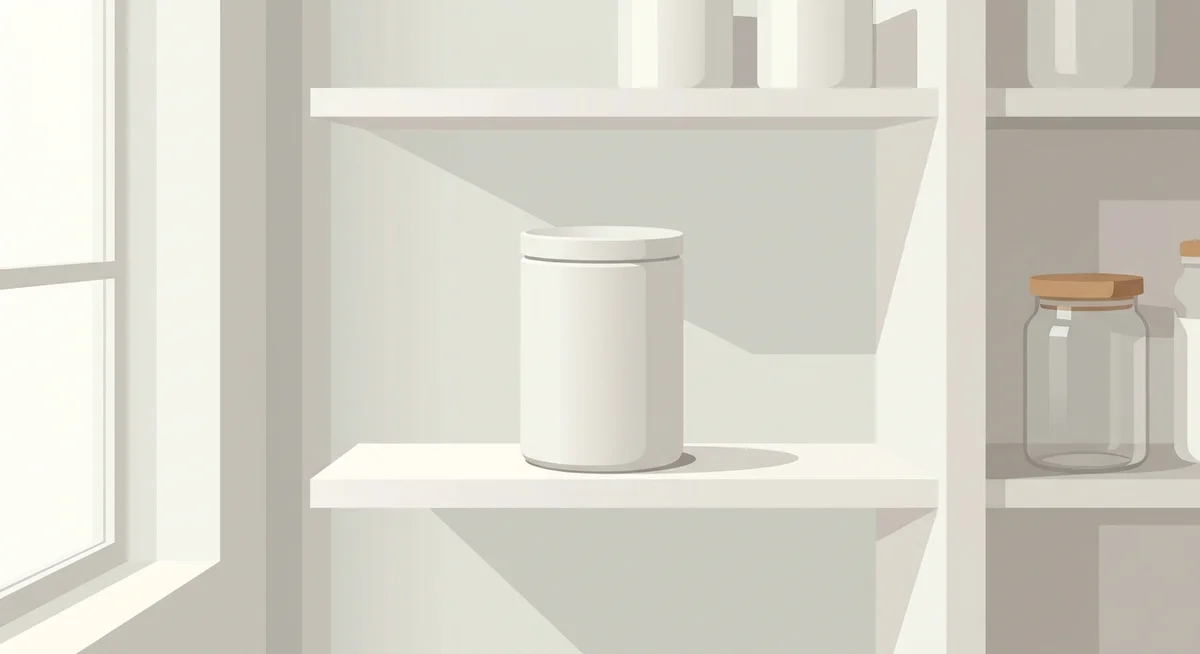 Airtight food storage container suitable for storing protein powder in a pantry