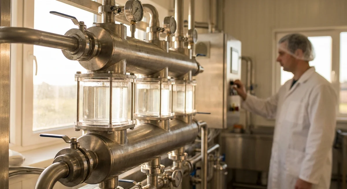 Cross-flow filtration equipment used to process whey protein isolate