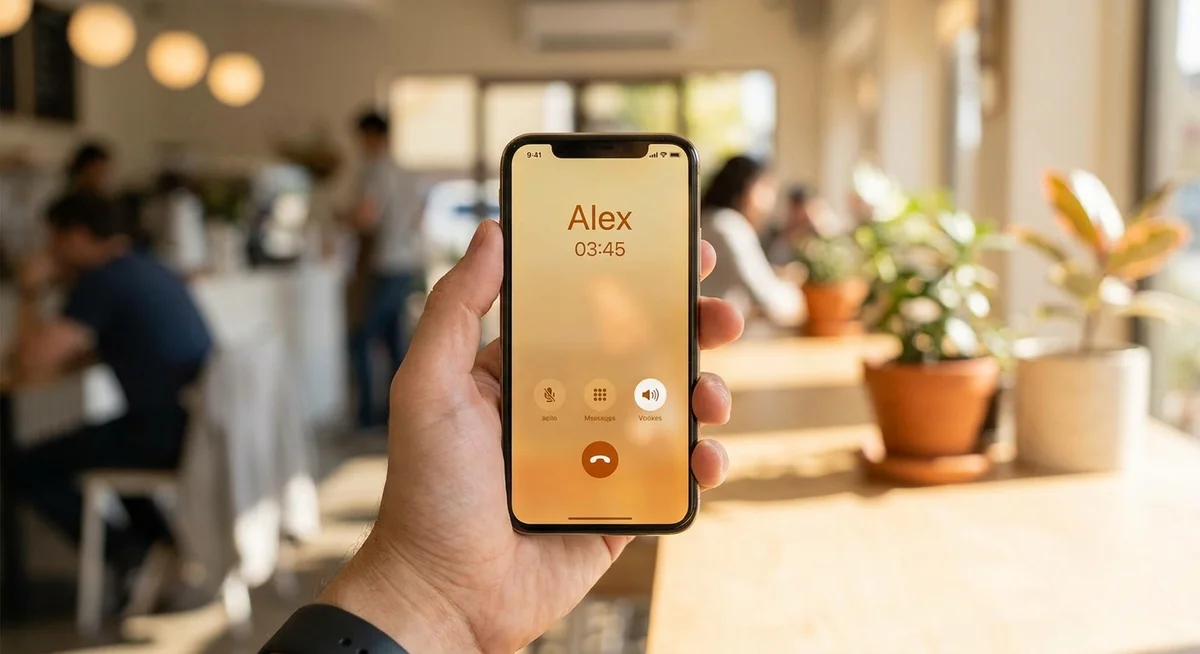 Smartphone screen showing an active AI friend voice call in progress