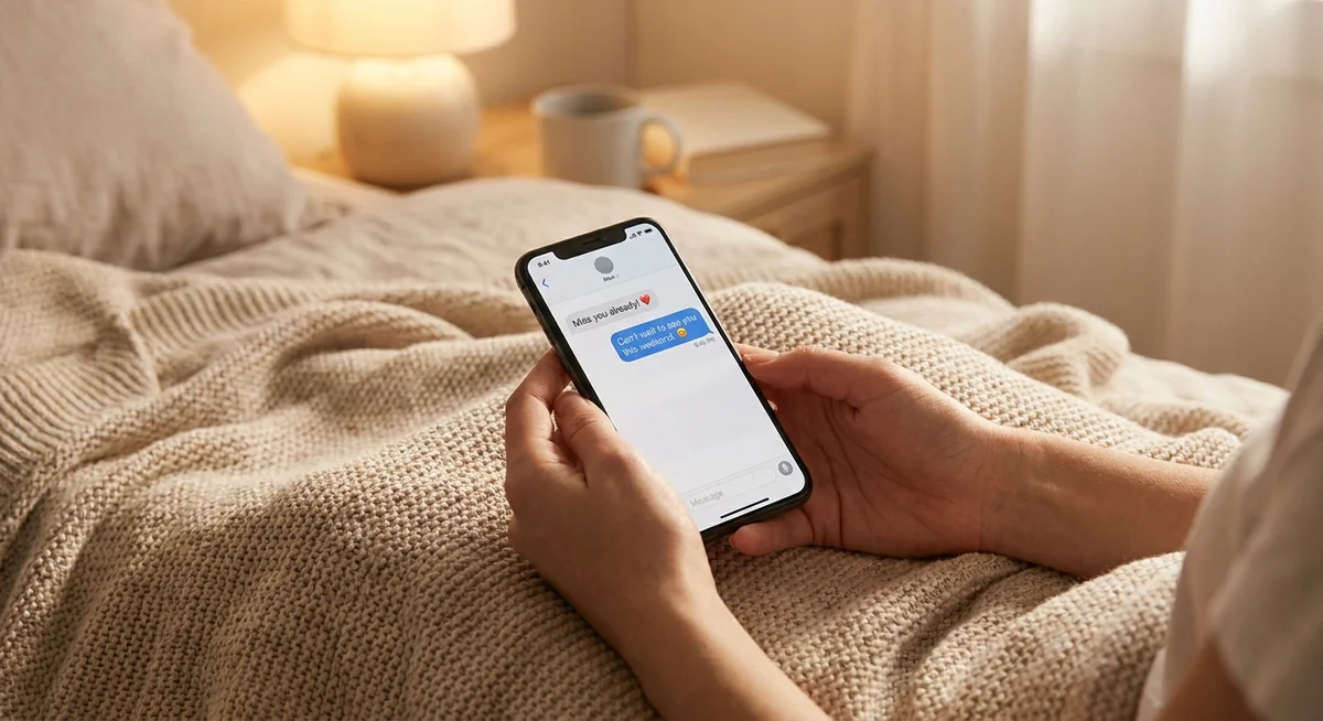 Person texting an AI friend late at night after a breakup