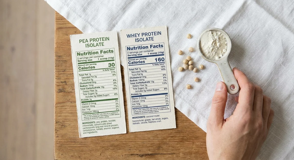 Side-by-side amino acid profile comparison of pea protein and whey protein