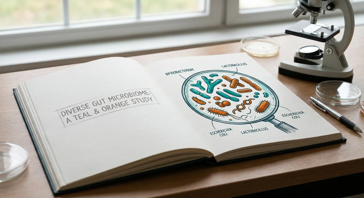Diverse gut bacteria species representing a healthy microbiome