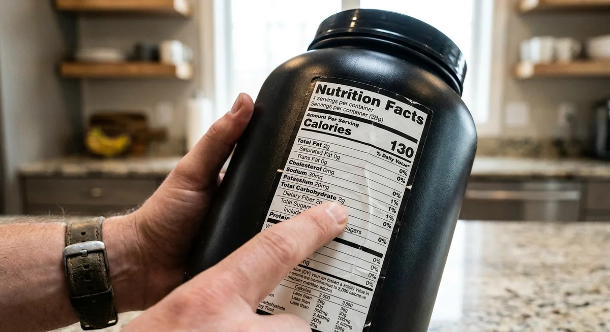 Reading the carbohydrate content on a protein powder nutrition label