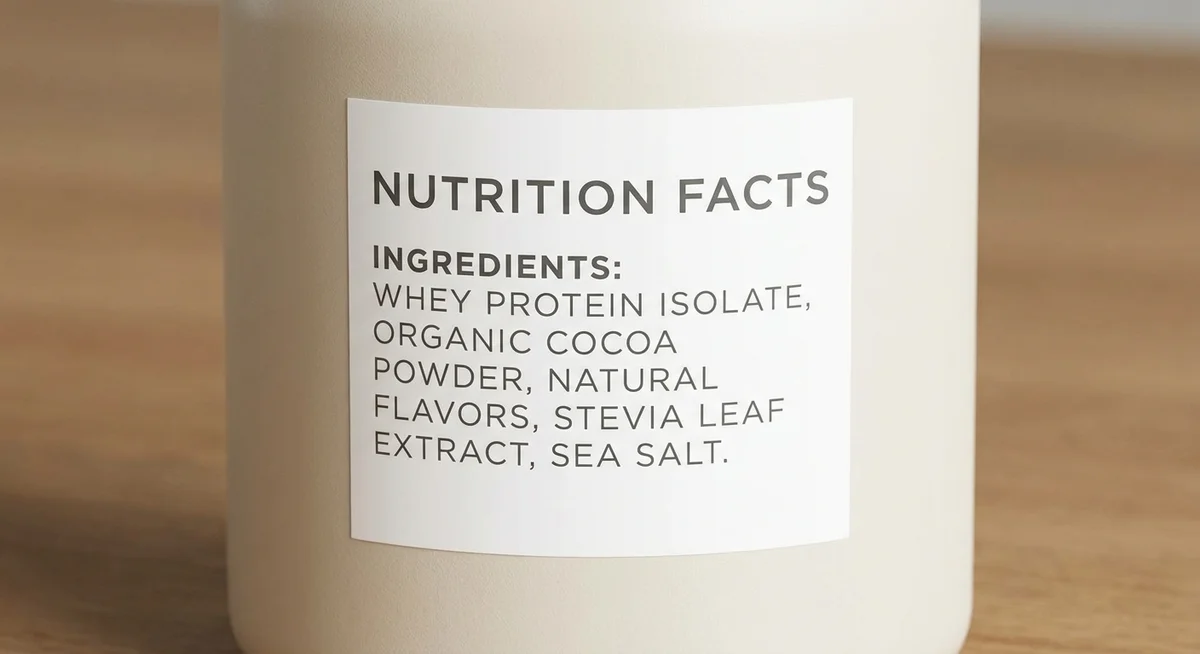 Checking protein powder ingredient label for digestive-friendly ingredients