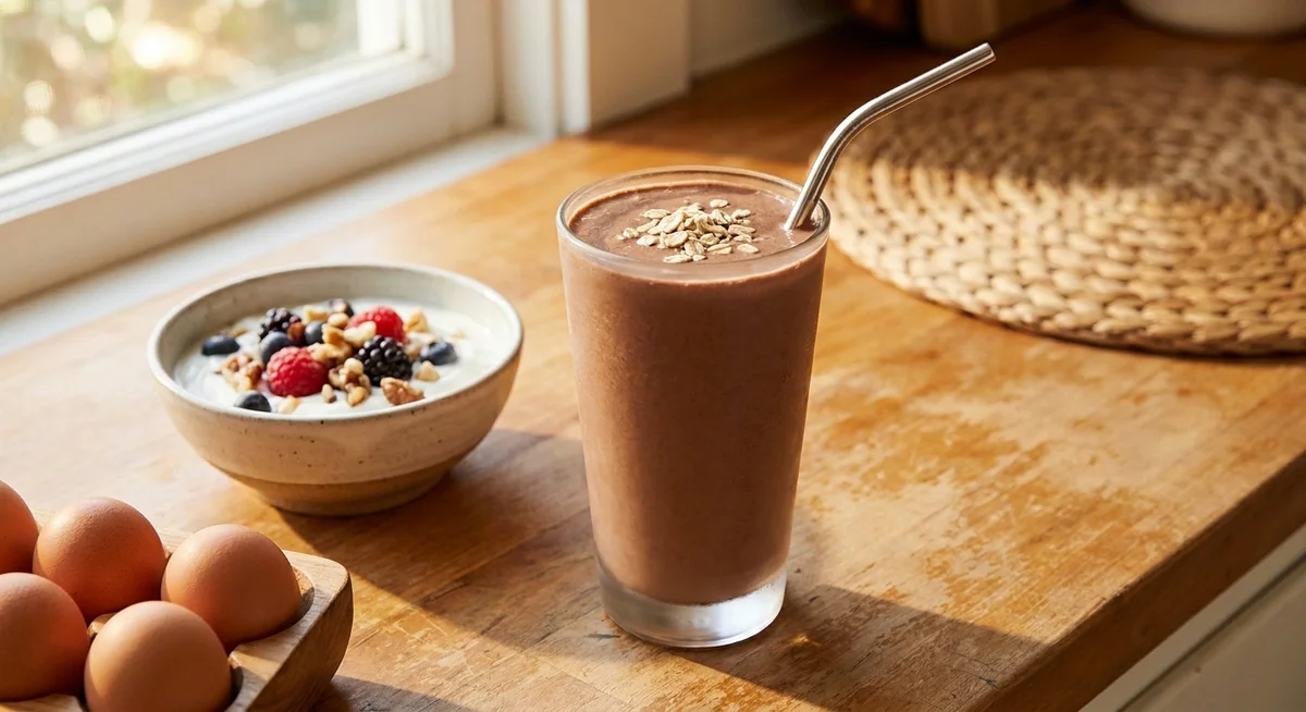 Protein shake alongside whole food sources to support injury recovery nutrition