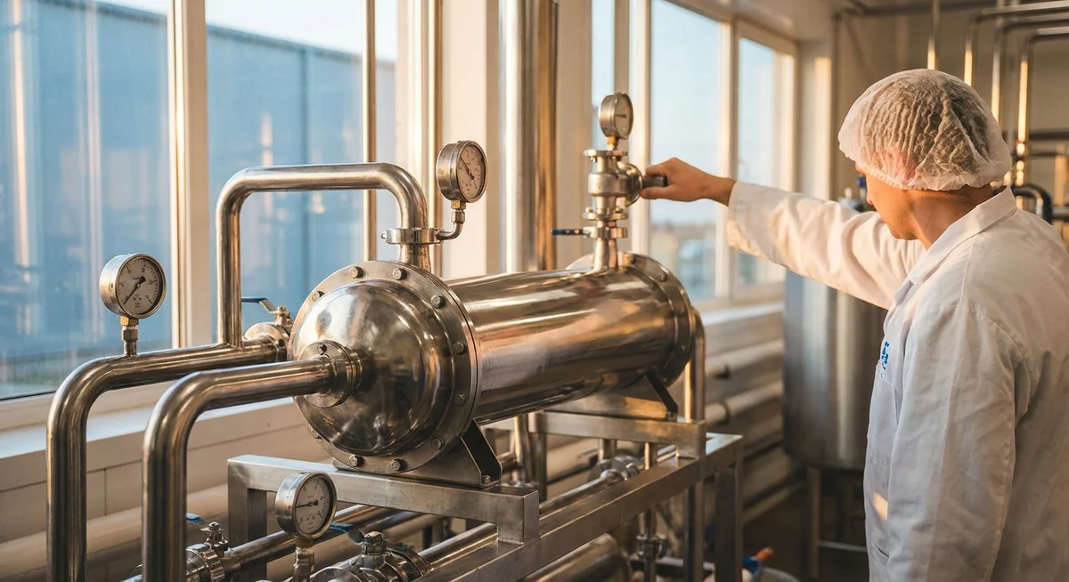 Industrial cross-flow filtration system used to produce whey protein isolate