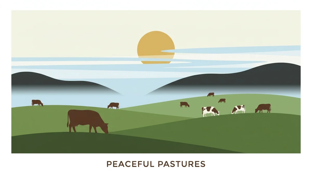 Grass-fed dairy cows grazing on open pasture