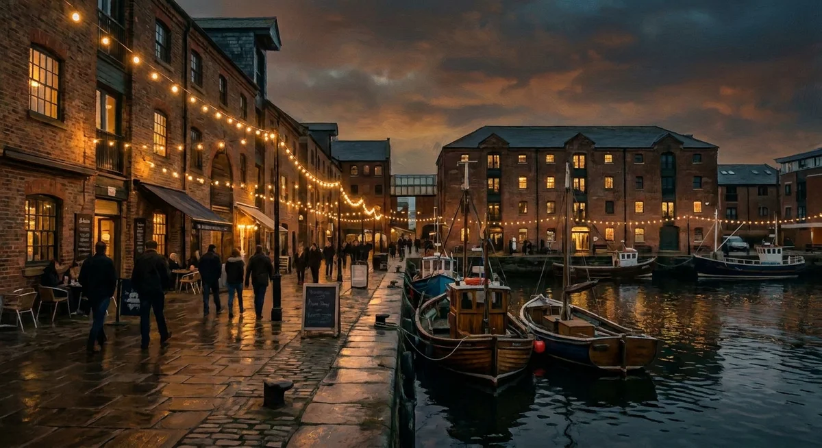 The Harbour District at dusk