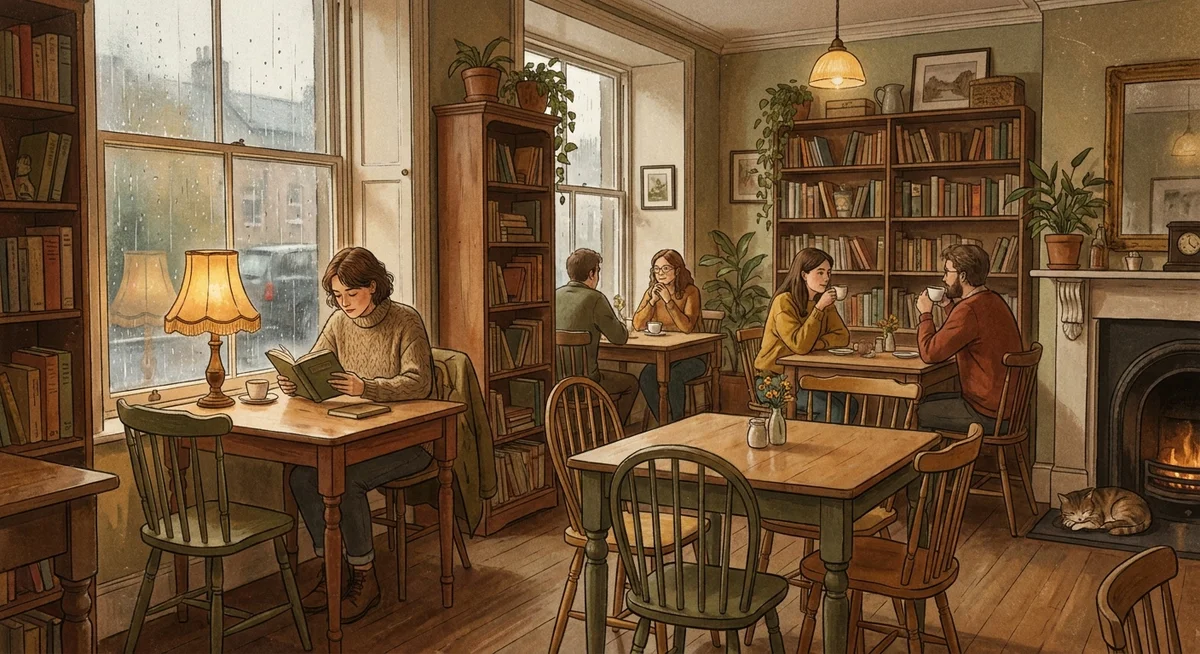 Illustration of an Old Town cafe in Kintora