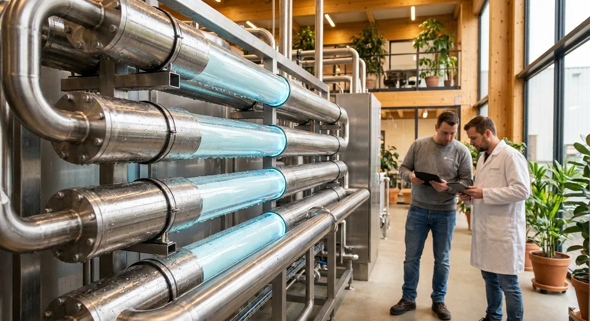 Industrial cross-flow microfiltration system used to produce whey protein isolate