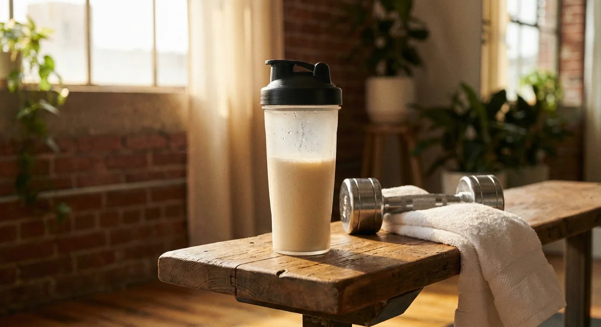 Premium whey isolate protein shake ready post-workout