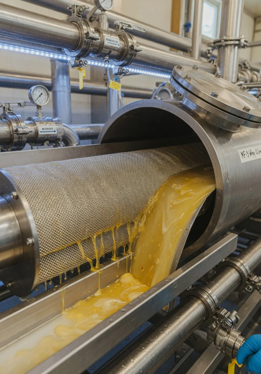 Filtration equipment used to produce whey protein isolate